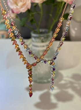 天然碧玺项链S925银精致高级感女