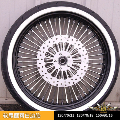 黑金定制哈雷改装软尾匪帮120/70/21 1618寸白边胎SHINKO轮胎现货