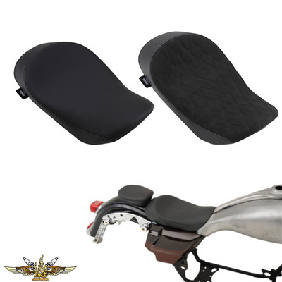 黑金定制哈雷改装08后旅行滑翔路王bagger延伸油箱用单人坐垫座椅