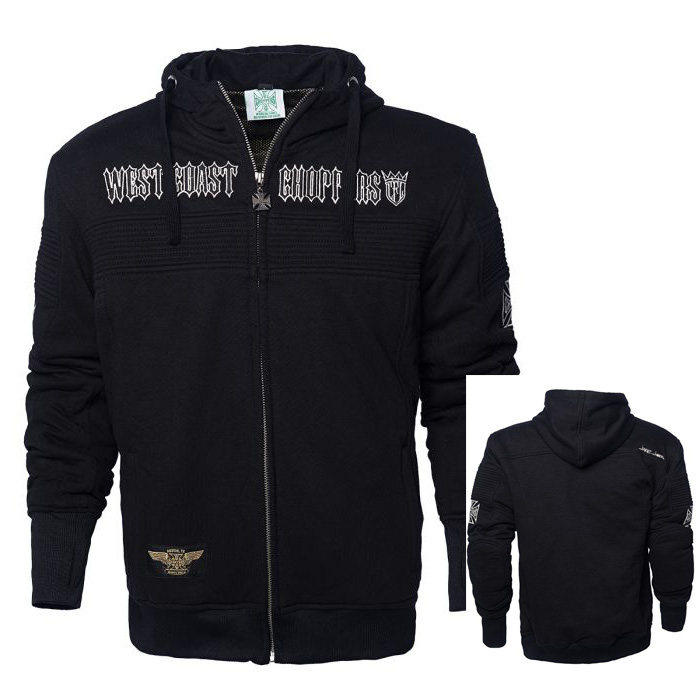 哈雷摩托车CFL进口WCC男士骑行服简约修身拉链连帽衫外套带防护款