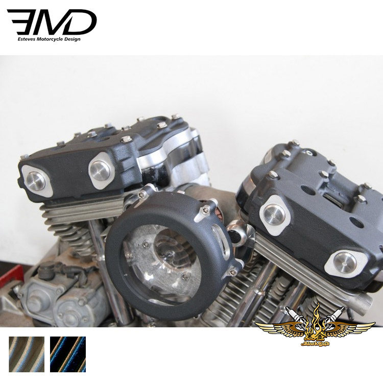 黑金定制哈雷改装 运动者883 1200复古发动机套件EMD缸头盖摇杆盒