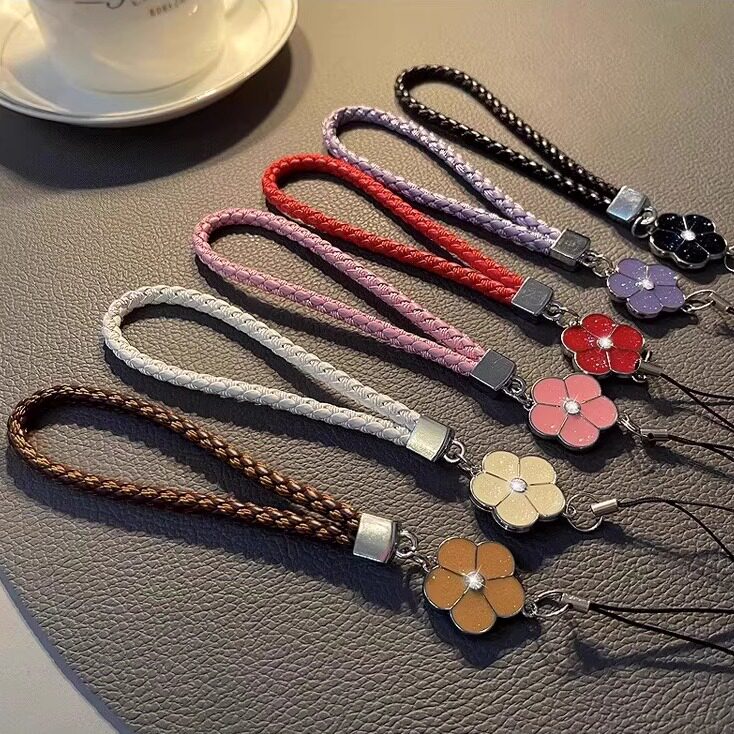 编织手机短绳手绳挂件钥匙链山茶花短手腕挂绳结实耐用便携高级感,3C数码配件,手机挂件/手机链,淘宝优惠券,粉丝福利购,淘宝优惠卷