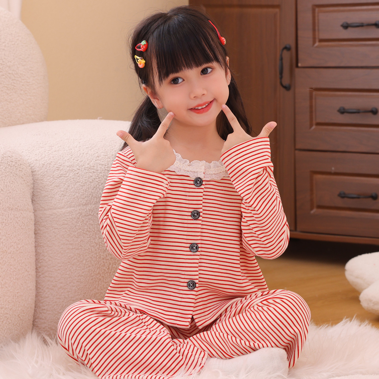 2026网红秋冬款女童睡衣高端德绒