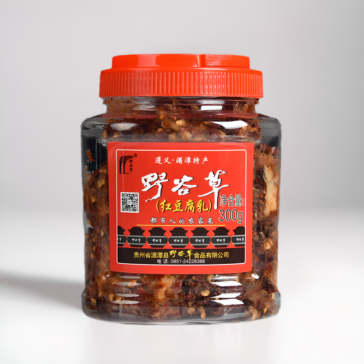 贵州遵义湄潭特产野谷草特色红豆腐乳 300克/罐