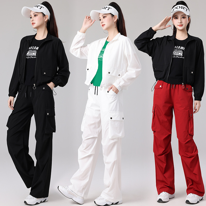 2025新款春夏季宽松开衫防晒时尚户外休闲运动酷飒风工装款式套装