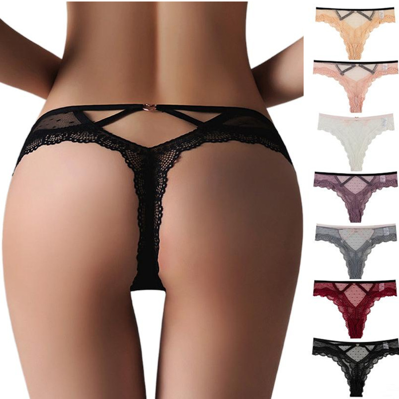 欧美蕾丝内裤镂空性感内裤三角裤内裤透明三角裤蕾丝女士内裤