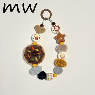 纳多手工甜甜圈法棍毛绒玩偶挂件包包挂饰手机链ins风创意礼物