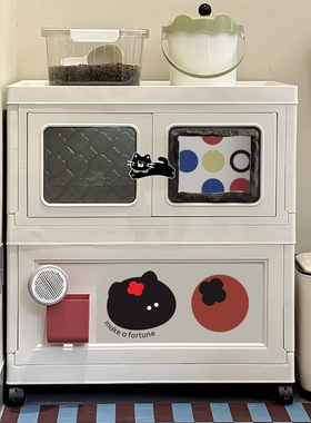 一体柜防漏砂双层猫厕所猫砂盆超特加大号型置物架走廊半全封闭式