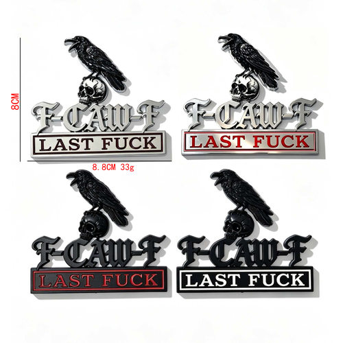 现货爆款乌鸦骷髅头LASTfuck车标