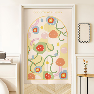 卧室厨房隔断帘客厅卧室家用免打孔挂帘厕所卫生间隐私遮挡帘半帘