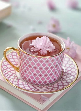 七彩星星骨瓷镀金下午茶咖啡杯碟套装酒店餐厅下午茶杯配碟子