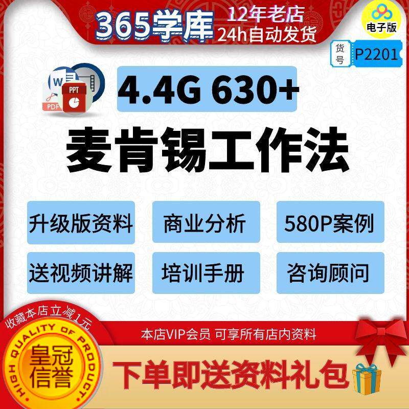 麦肯锡工作法 咨询师商业分析资料经典案例PPT名企战略规划告研究