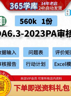 VDA6.3-2023PA审核表数据输入问题表单评价矩阵审核报告计划Excel
