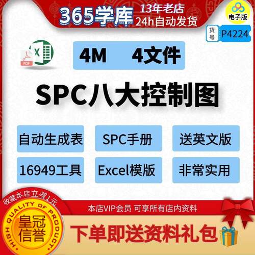 SPC八大控制图自动生成表 生产统计过程控制手册TS16949质量工具