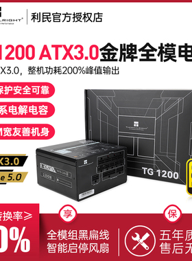 利民电源TG1200金牌全模组电源 PCIE5.0/ATX3.0电脑台式电源1200W