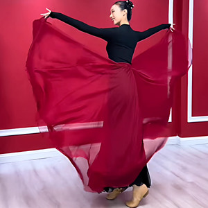 二十年再相会高先玉同款720度两面穿天丝大摆舞蹈表演长裙广场舞