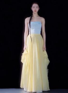 浮生万千瑶瑶老师同款720度古典舞两面穿双层天丝大摆裙舞蹈服