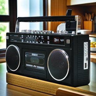 充电式双声道立体声录音机卡带机收音机磁带机蓝牙音箱插卡户外