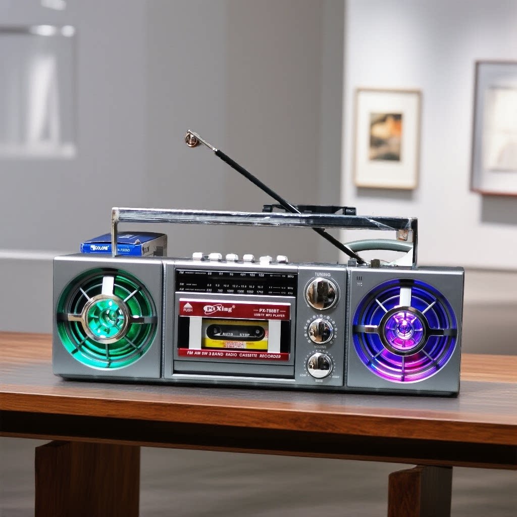 立体声全新磁带机卡带机录音机收录机有彩灯收音机蓝牙插卡音箱