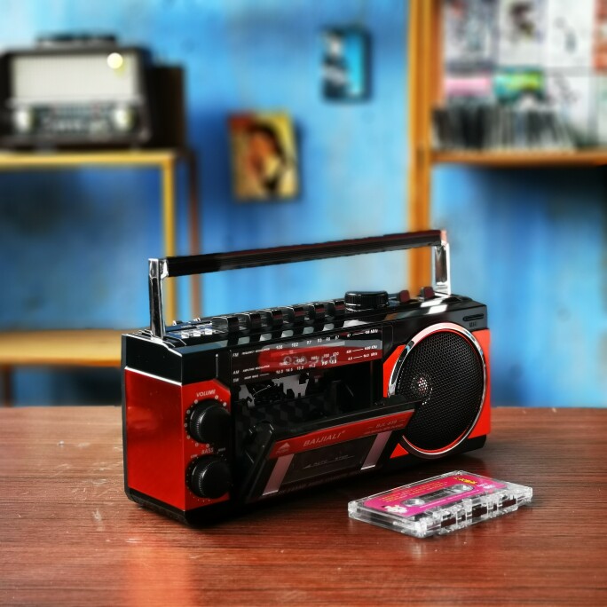 레트르한 다기능 테이프 플레이어 카셋트 플레이어 라디오 카드 카세트 레코더