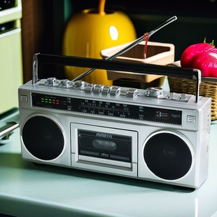 双声道立体声收音机调频中波短波蓝牙音箱插卡交流充电