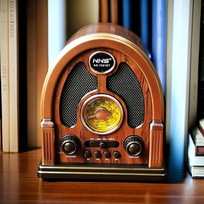 出欧美怀旧复古台式收音机调频中波短波无线蓝牙音箱插卡音响充电