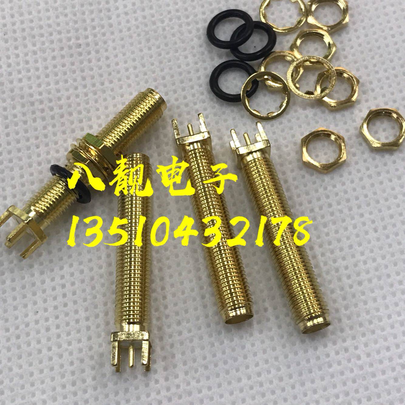 SMA-KE正四脚加长33牙SMA焊板母座外螺内孔SMA-KHD射频信号天线座