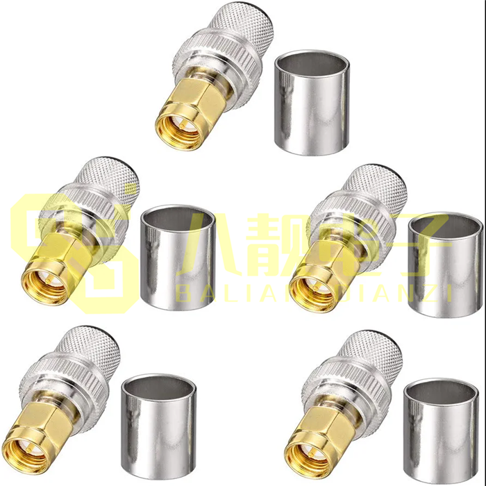 SMA-J-7射频连接器SMA公头压接型适配7DFB SYV50-7馈线接头LMR400