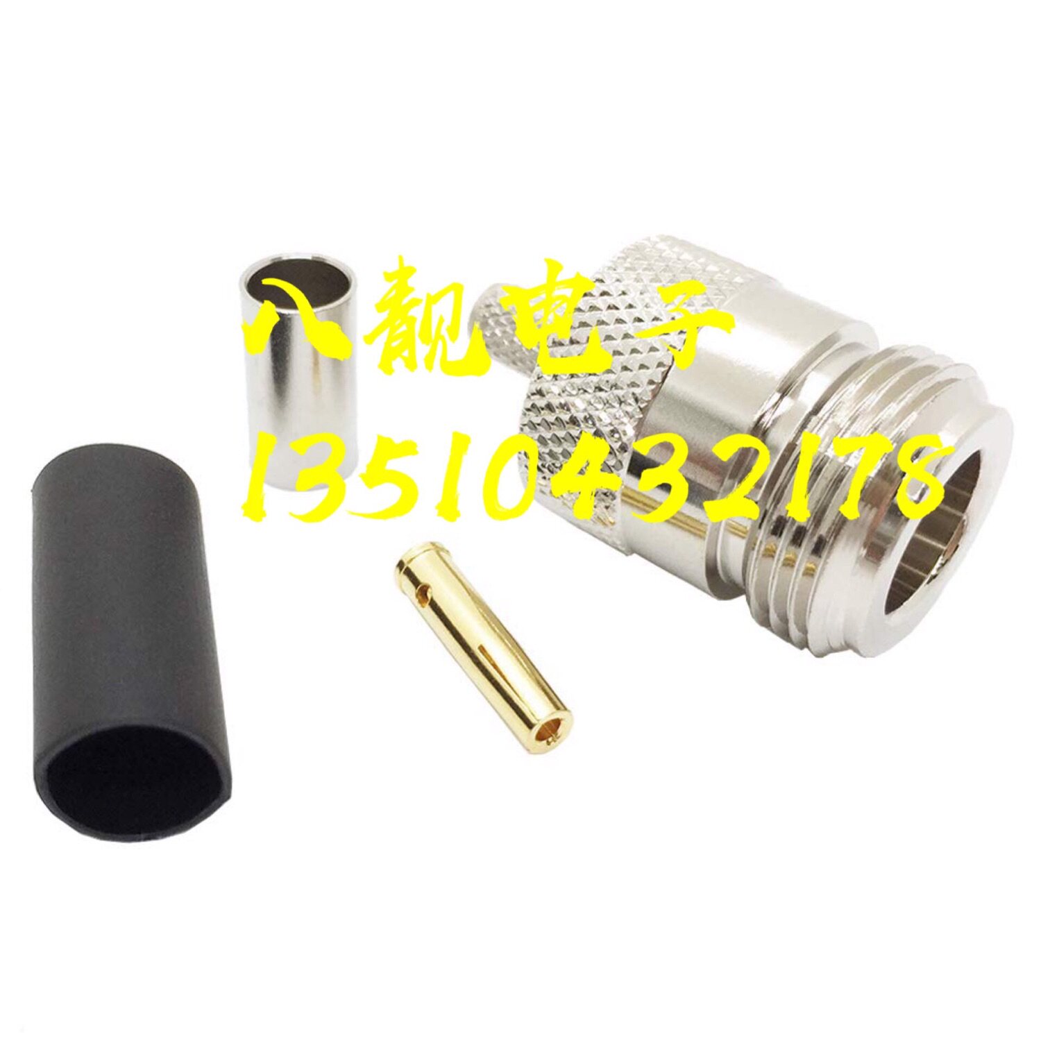 射频N-K-3同轴AP信号跳线连接器N母压接50-3 RG142馈线接头L16母