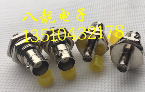 射频BNC/SMA-KKY同轴连接器SMA母转BNC母带螺母防水垫圈机箱固定