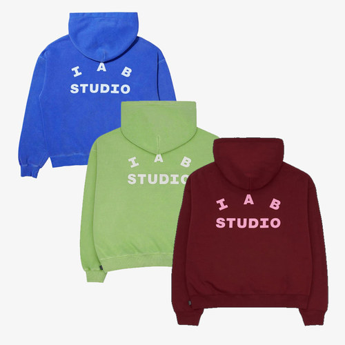 IAB STUDIO Hoodie KR潮牌字母印花男女款加绒连帽卫衣外套