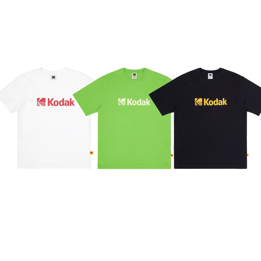 新款26SS KODAK经典字母纯棉春夏男女同款短袖T恤情侣宽松上衣图片
