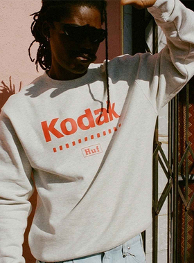 Kodak新款加绒25FW经典复古潮牌秋冬男女休闲圆领卫衣纯棉运动衫