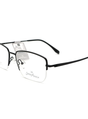 SANTAMONICA圣曼尼加眼镜架男女商务半框纯钛眼镜框配度数SM52011