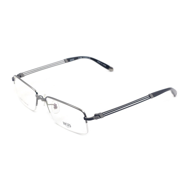 真品vasto华斯度眼镜框 男款商务休闲超轻纯钛半框眼镜架v0129(m)