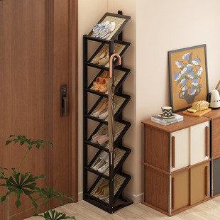 柜 子整理收纳架电梯口楼道简易鞋 鞋 架子门口多层家用玄关入户门鞋