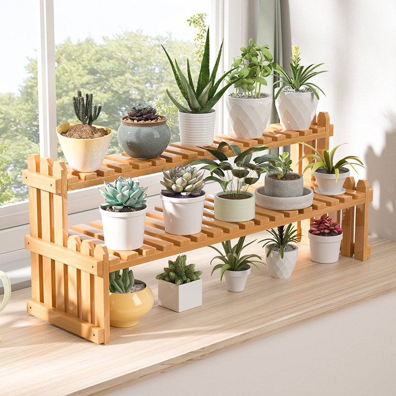 桌面置物架花架子窗台阳台室内办公室装饰多肉绿植多层阶梯花盆架