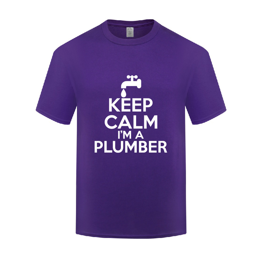 创意短袖T恤男宽松 KEEP CALM I'M A PLUMBER笑话搞笑水管工礼物