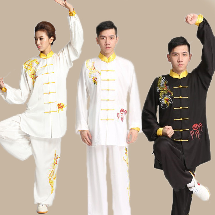 太极新款单件女比赛服披纱刺绣图片