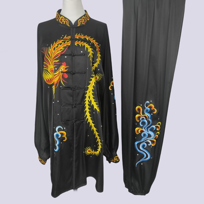 新款凤凰刺绣太极服比赛表演服团队加长款太极拳健身气功服男女款