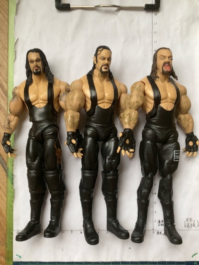 WweJakks送葬者 Undertaker胶皮大衣黑裤子jakks摔跤人偶可动人偶