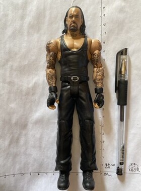 Wwe美jakks泰送葬者大衣衣服配件67六七寸摔跤角人偶黑色皮外套装