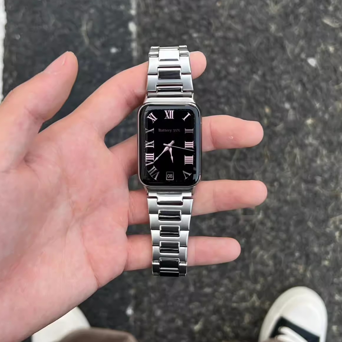 金属方块蝴蝶扣腕带适用小米9pro/8pro手表5表带红米watch4夏男女