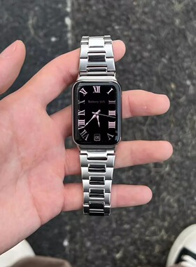 金属方块蝴蝶扣腕带适用小米9pro/8pro手表5表带红米watch4夏男女