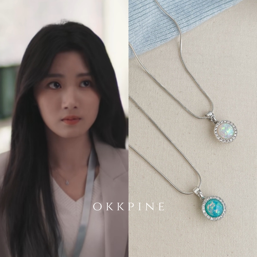 okk pine 韩系ins镀真白金锆石圆形几何锁骨链轧戏卢昱晓同款项链