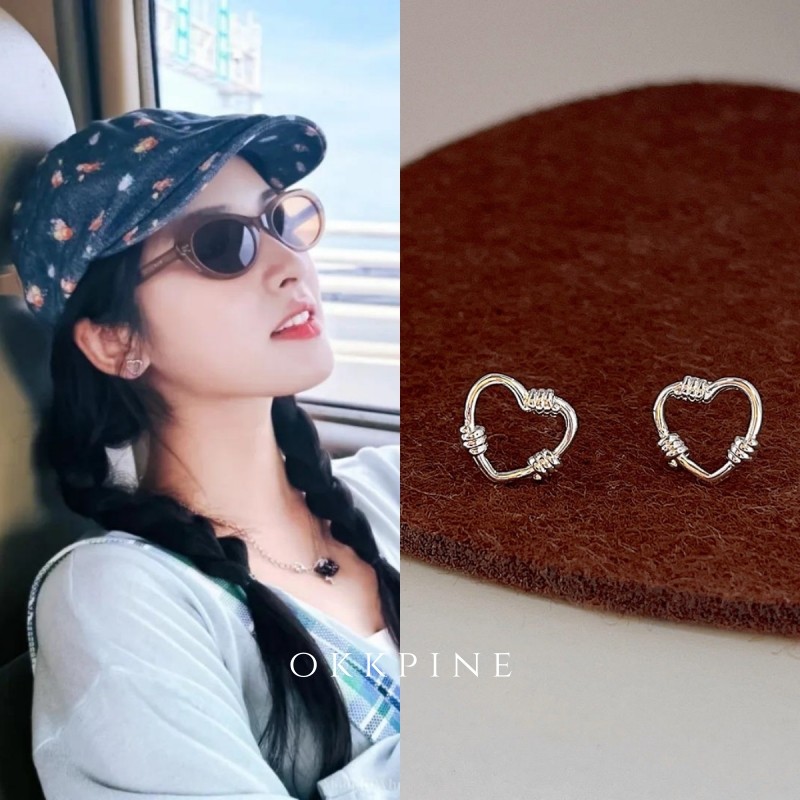 okk pine 绳结爱心~韩系简约气质耳钉日常通勤款耳饰沈月同款耳环,饰品/流行首饰/时尚饰品新,耳钉,淘宝优惠券,粉丝福利购,淘宝优惠卷