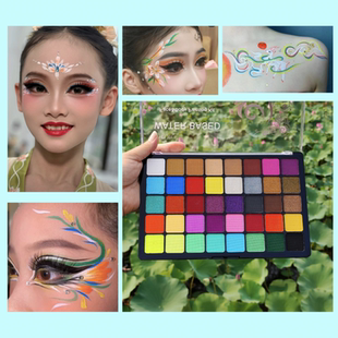 儿童舞台妆人脸面部彩绘颜料荧光珠光哑光水溶性安全无毒人体彩绘