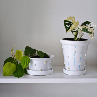 手绘小雏菊陶瓷花盆创意多肉绿植