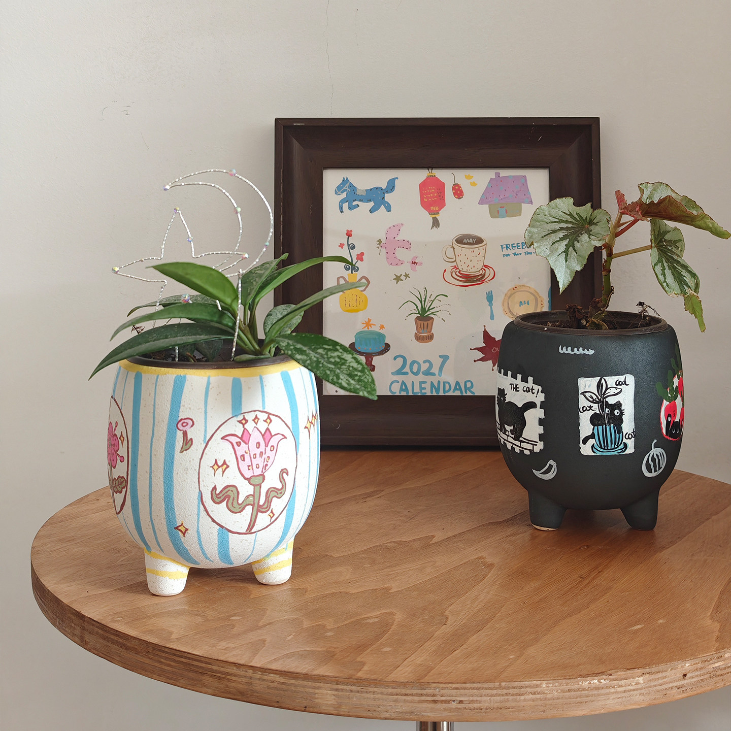 透气陶土手绘三足小花盆办公桌面绿植蝴蝶兰球兰利水礼物装饰摆件,鲜花速递/花卉仿真/绿植园艺,花盆,淘宝优惠券,粉丝福利购,淘宝优惠卷