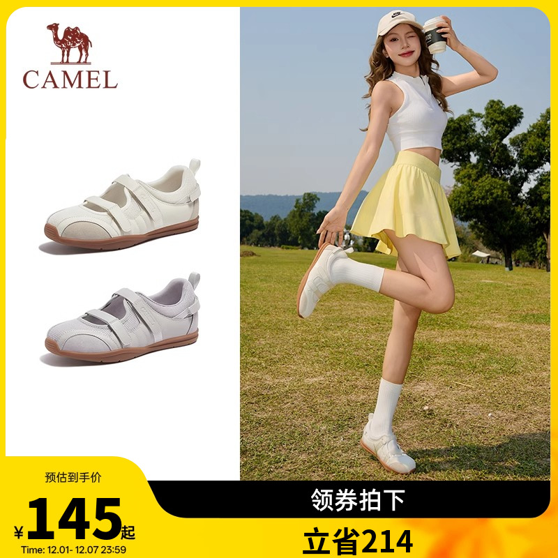 骆驼女鞋2025春夏季新款小白鞋透气玛丽珍运动凉鞋外穿休闲鞋女款